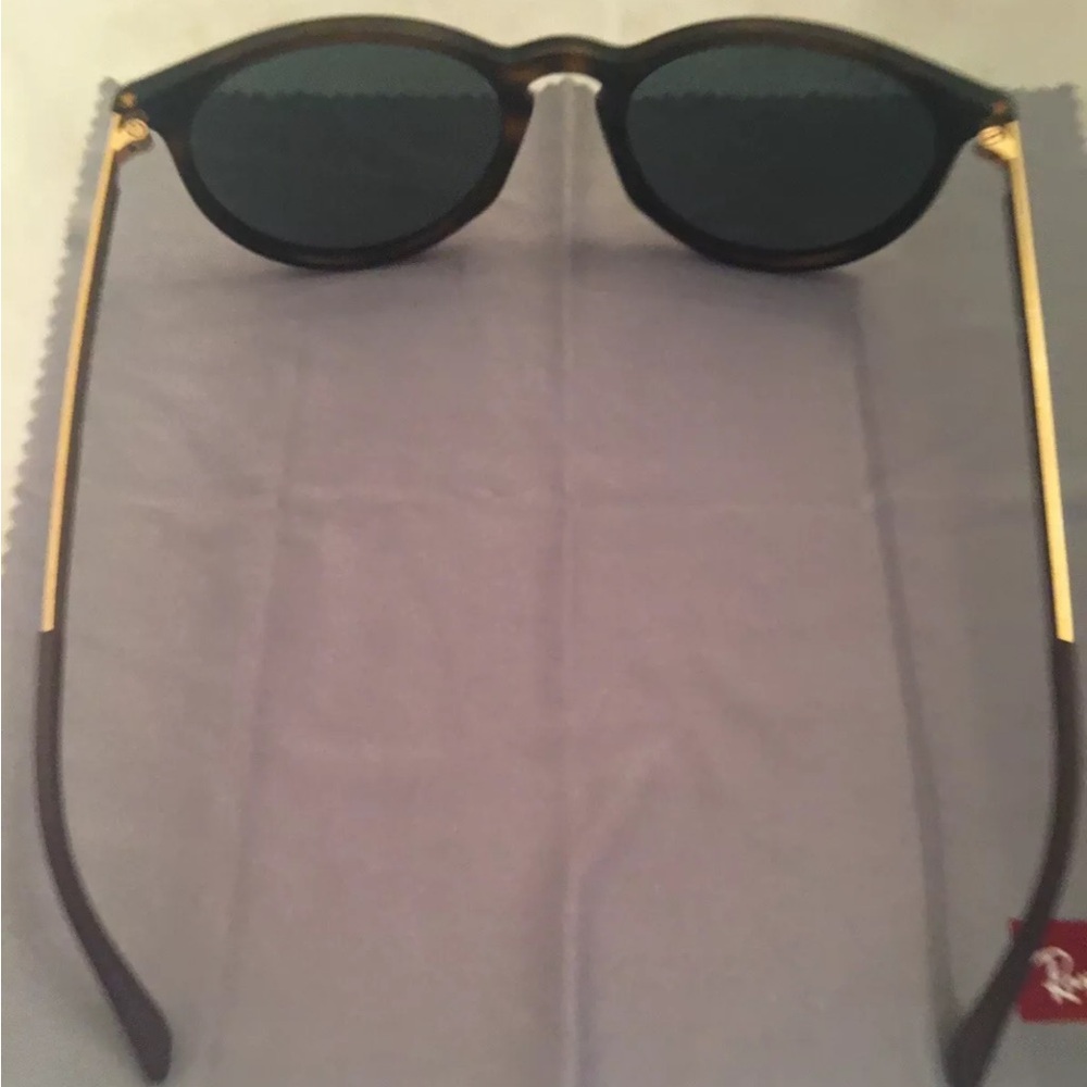 RAY-BAN ROUND SUNGLASSES RB4274 6366D1 BROWN & GUNMETAL/VIOLET CLASSIC LENS 53MM